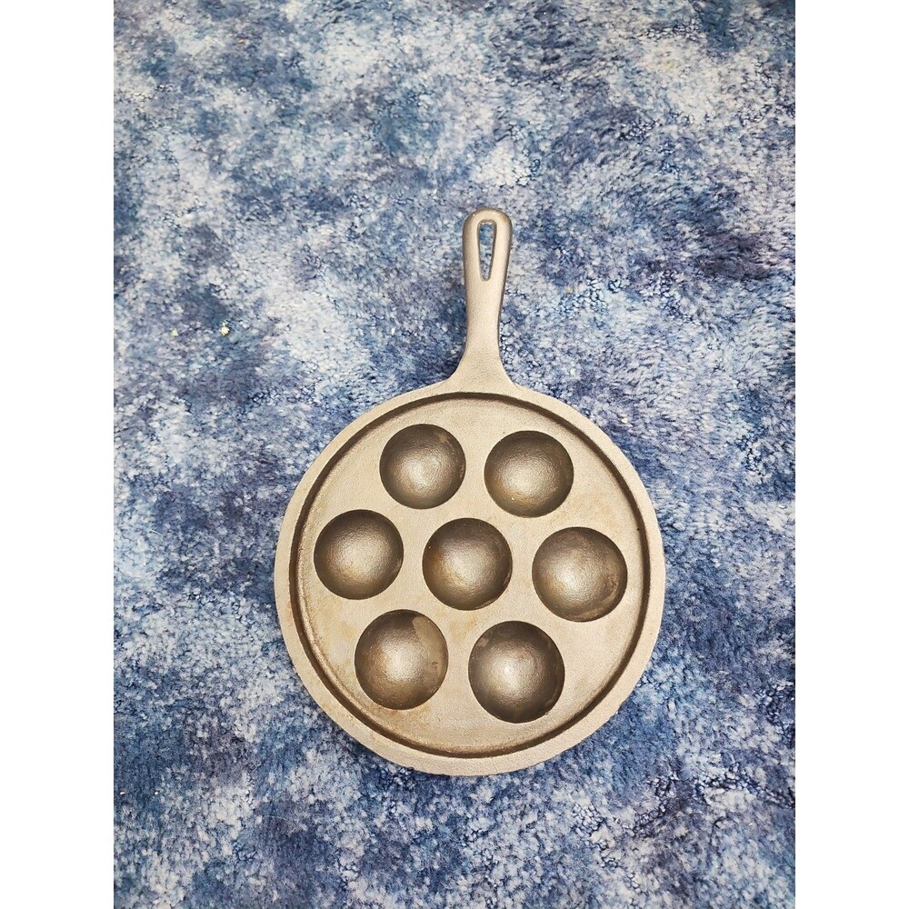 Cast Iron Aebleskiver Danish Pancake Skillet (9in)